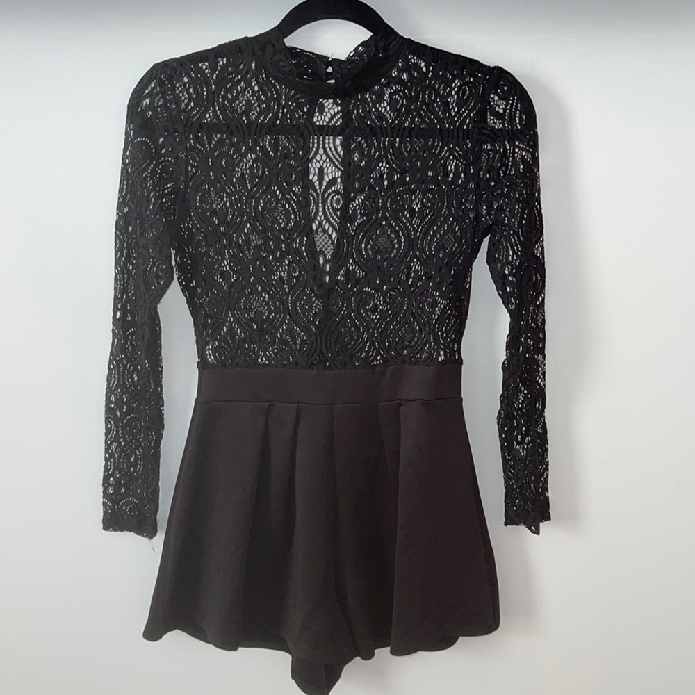 Black High Neck Women’s Romper